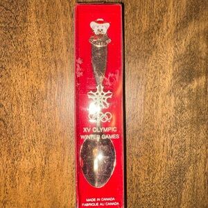 Vintage 1988 Calgary Olympics Souvenir Spoon - Hidy Mascot